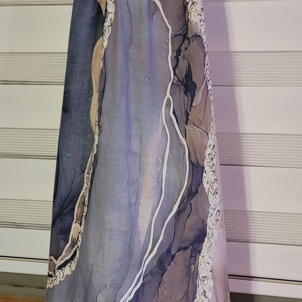 Source Unknown Blue and Brown Mini Dress